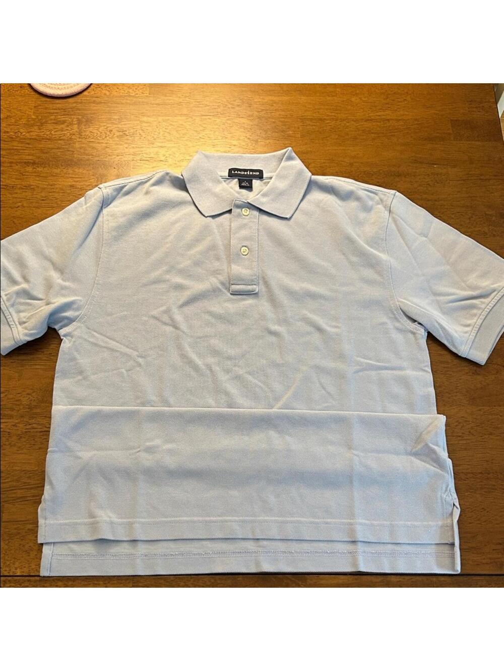 Lands' End Men's Sky Blue Polo Shirt